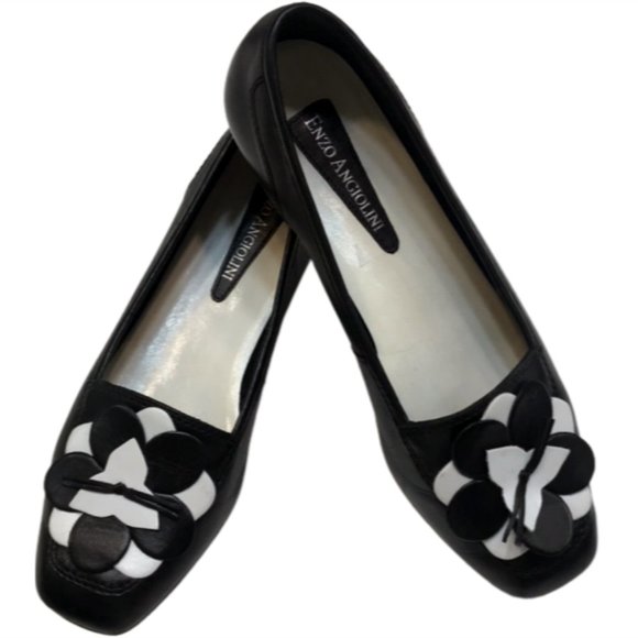 Enzo Angiolini Leather Color Block layered Loafer Flats - Picture 3 of 11